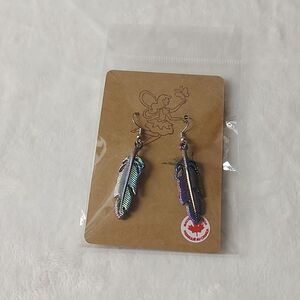 Hand made Metal Feather Earrings